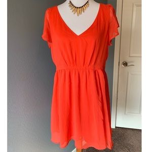 💥EUC Express Orange Chiffon Blouse Top💥